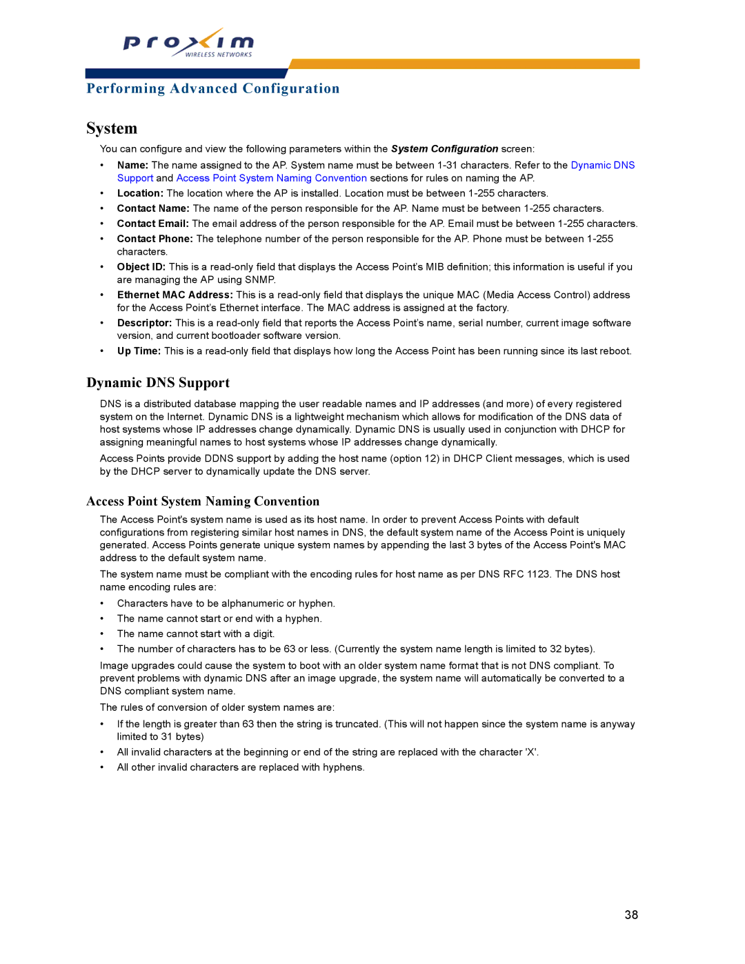 Proxim AP-2000 manual Dynamic DNS Support, Access Point System Naming Convention 