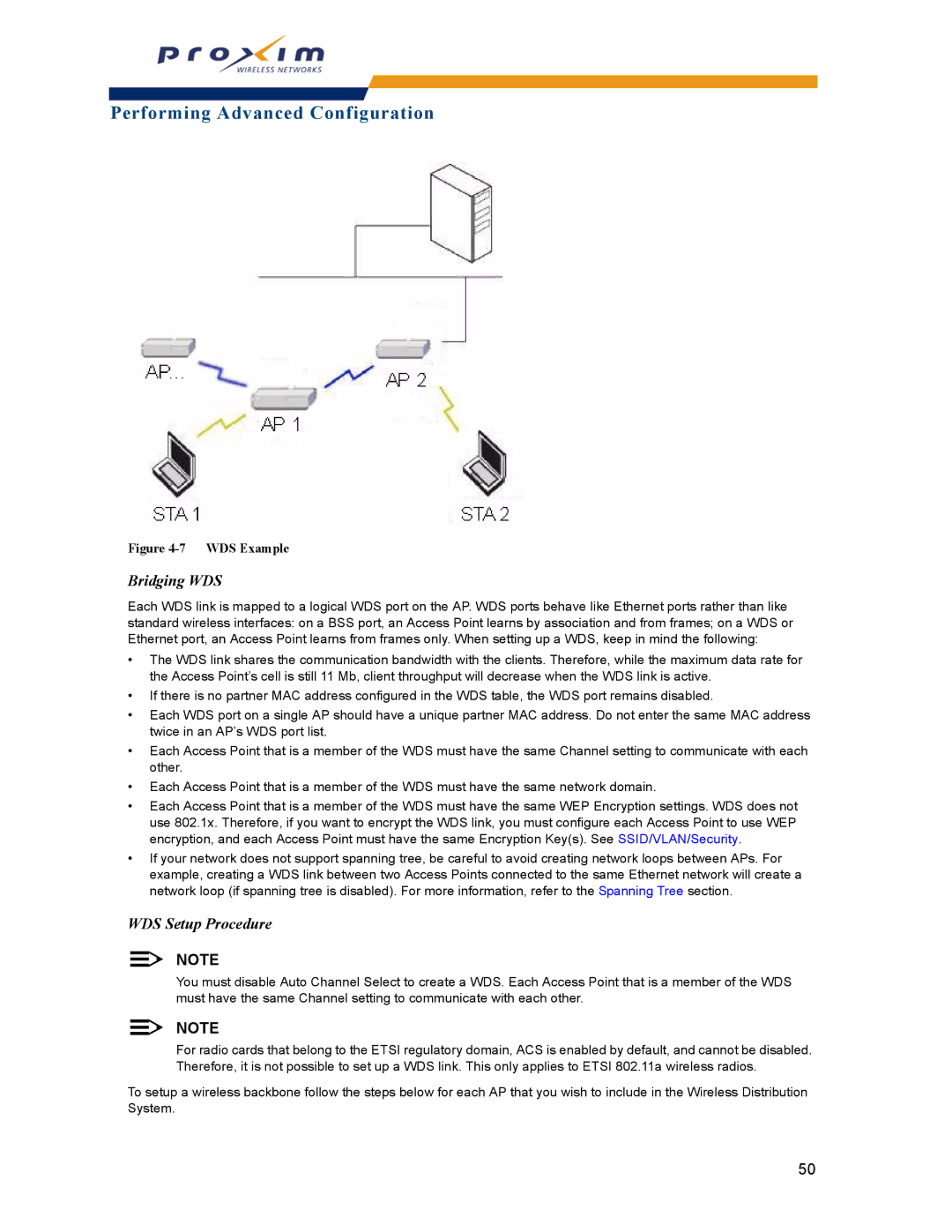 Proxim AP-2000 manual Bridging WDS 