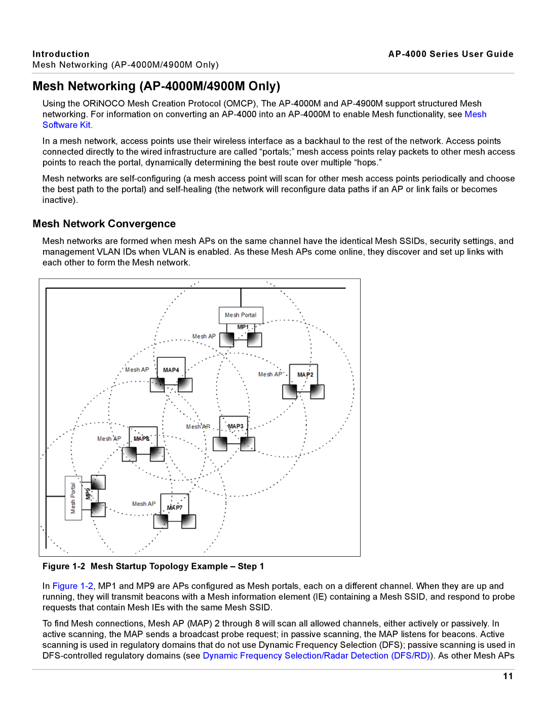 Proxim manual Mesh Networking AP-4000M/4900M Only, Mesh Network Convergence 