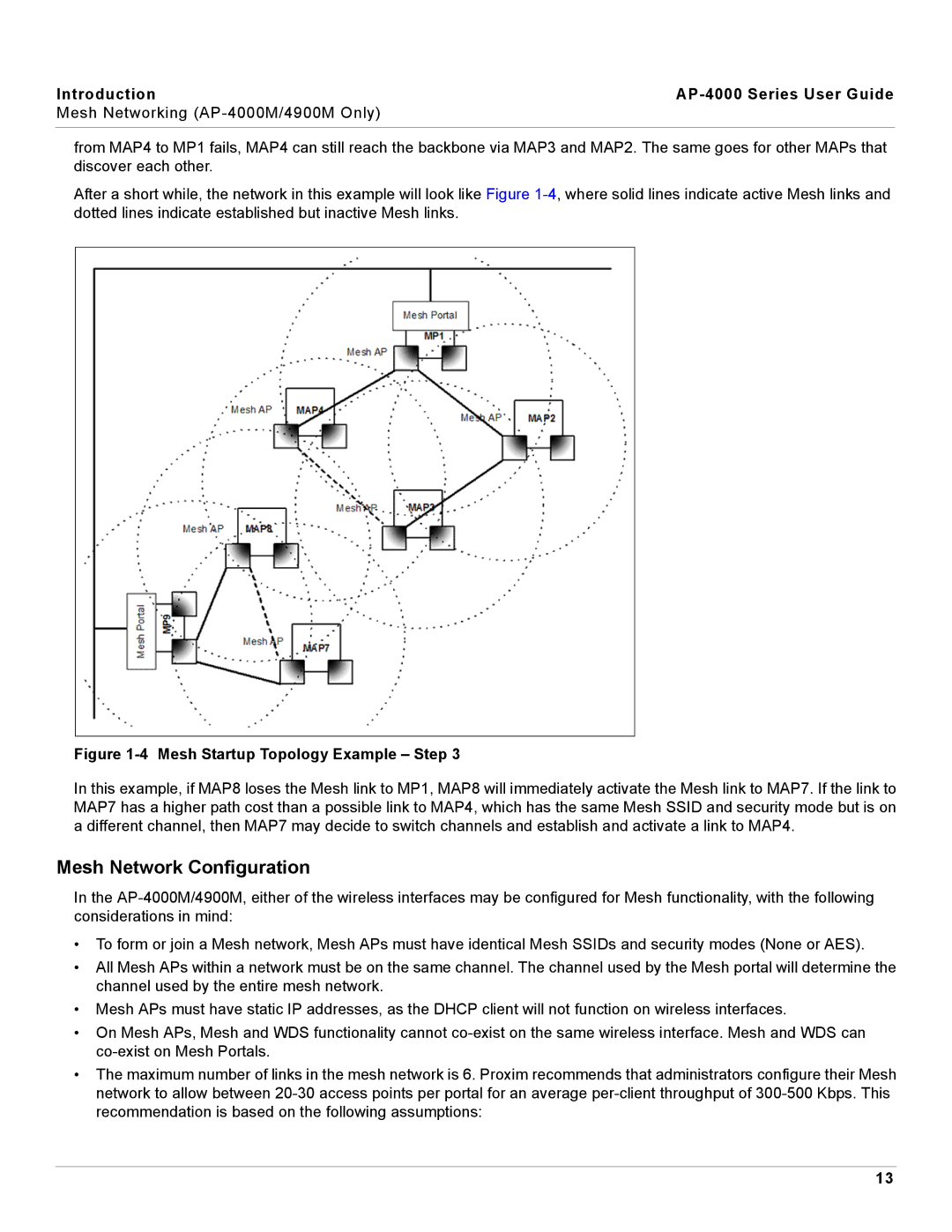 Proxim AP-4000 manual Mesh Network Configuration 