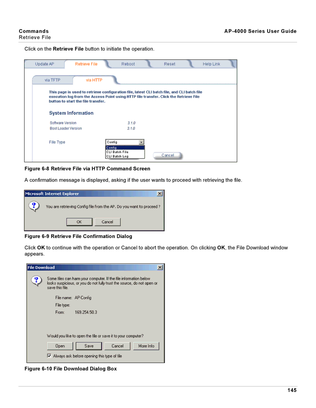 Proxim AP-4000 manual Retrieve File via Http Command Screen 