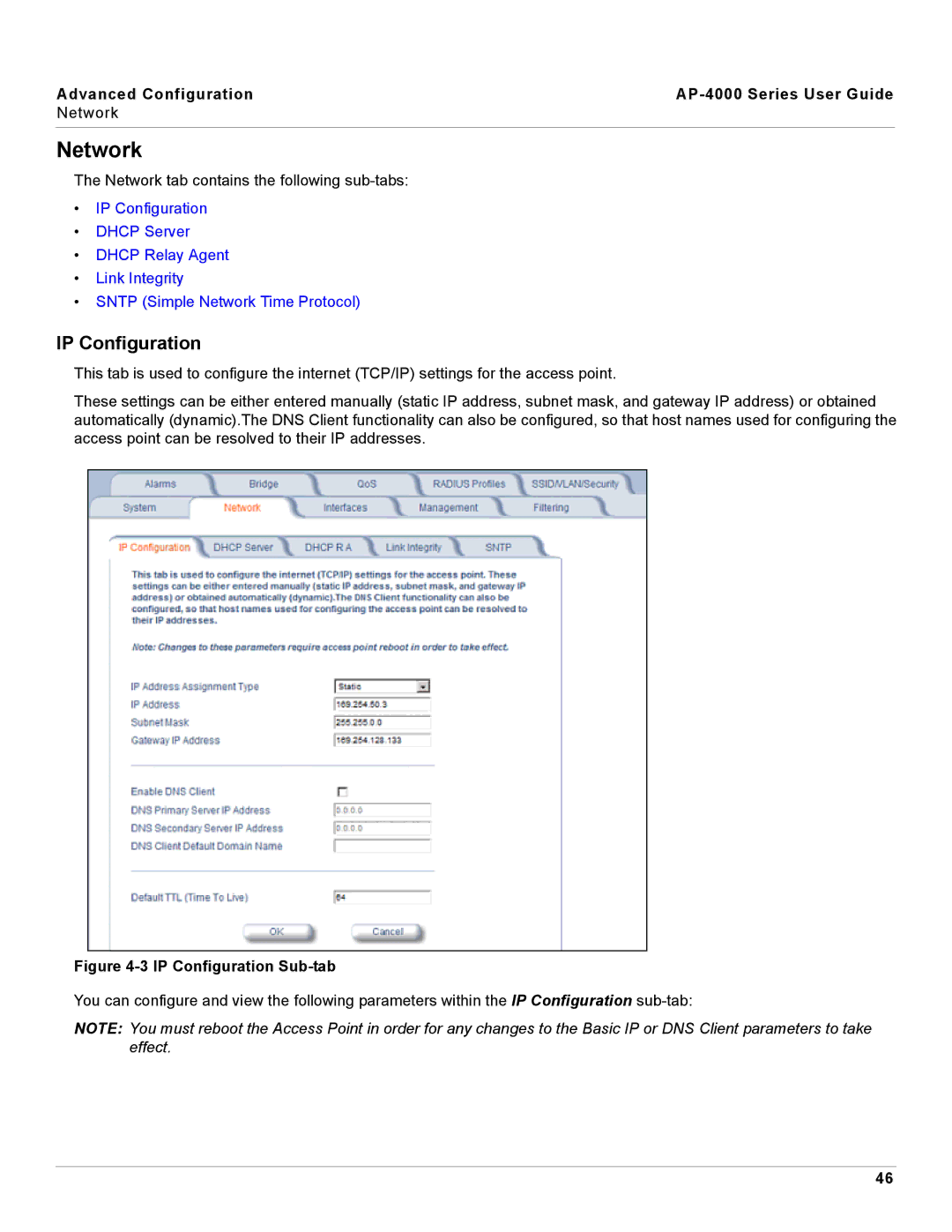 Proxim AP-4000 manual Network, IP Configuration 