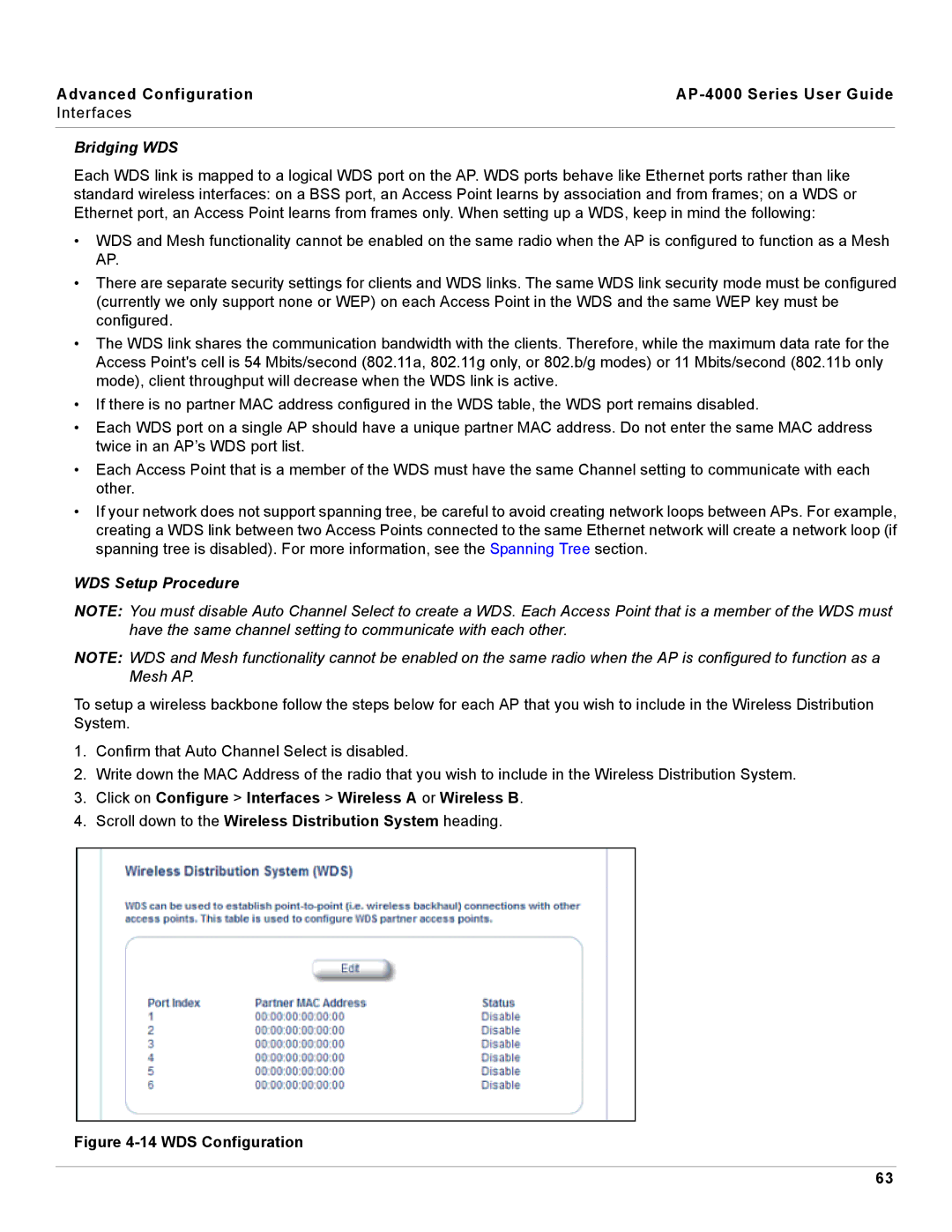 Proxim AP-4000 manual Bridging WDS, WDS Setup Procedure 