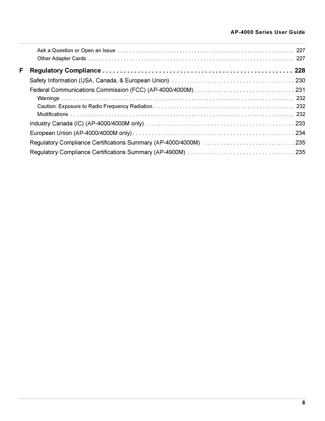 Proxim AP-4000 manual Regulatory Compliance 