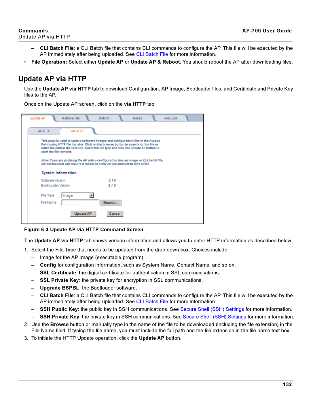 Proxim manual Commands AP-700 User Guide Update AP via Http, 132 