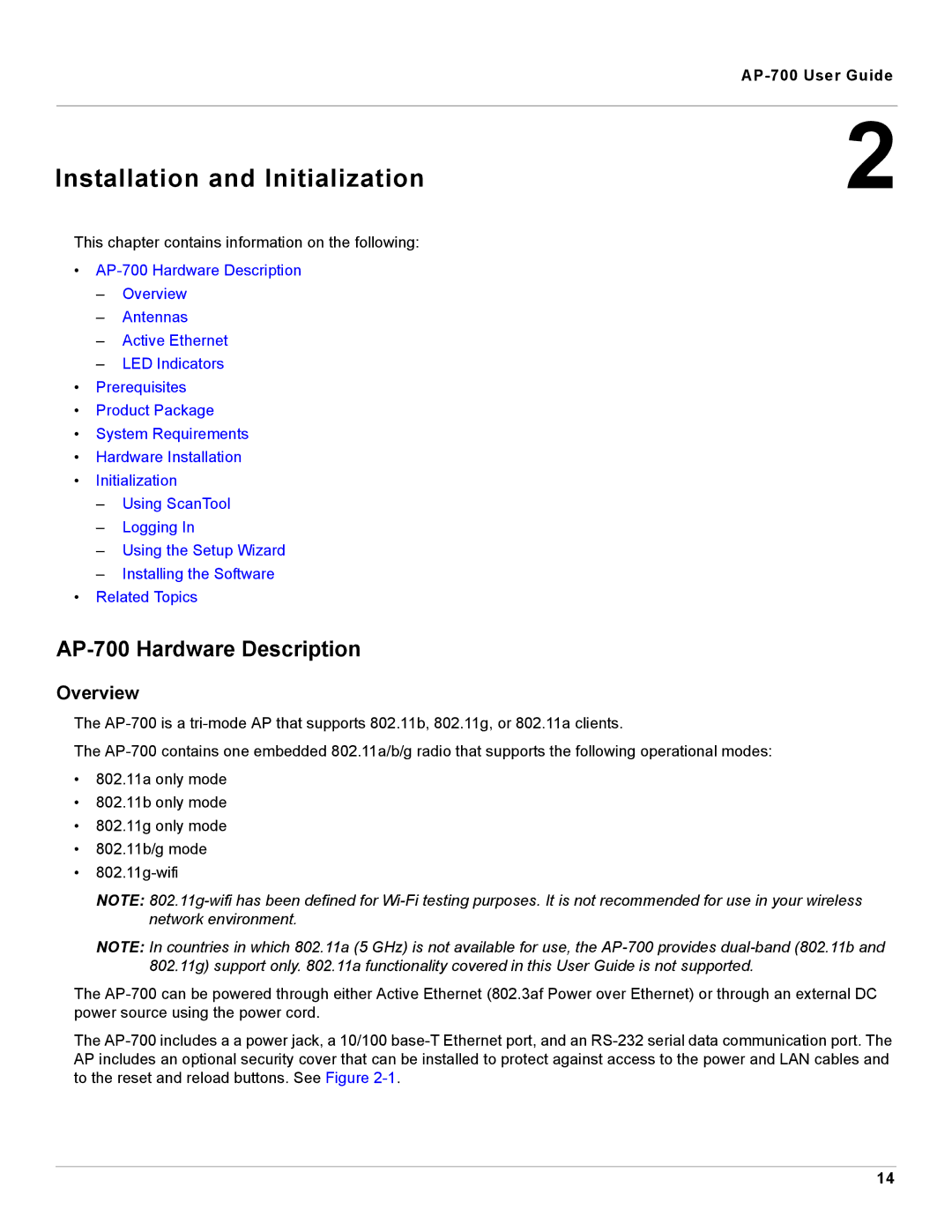 Proxim manual Installation and Initialization, AP-700 Hardware Description, Overview 