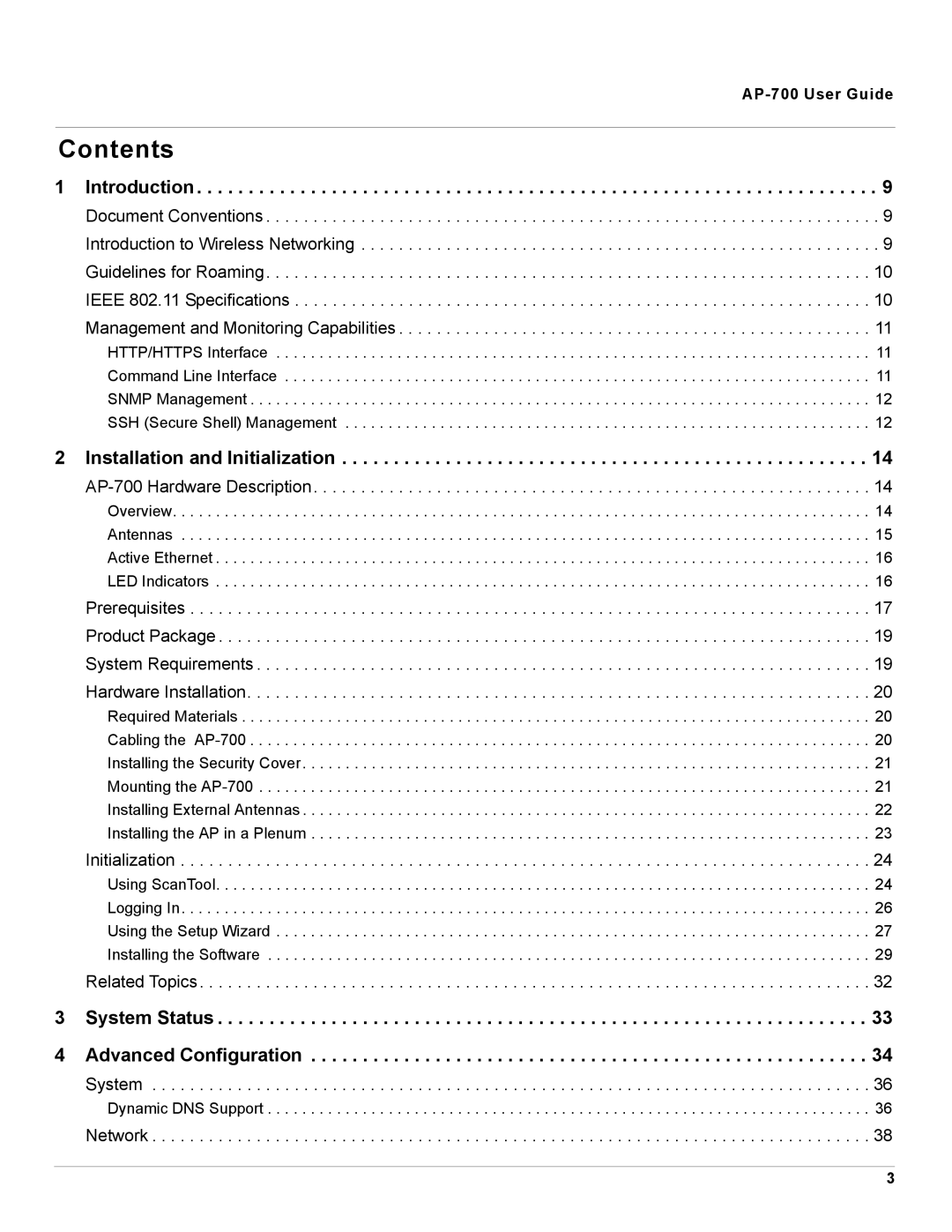 Proxim AP-700 manual Contents 