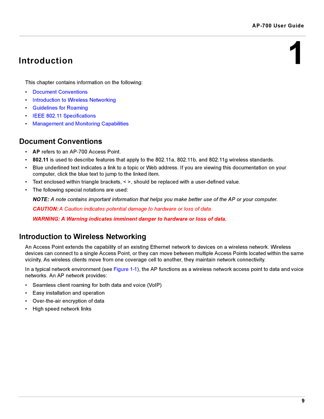 Proxim AP-700 manual Document Conventions, Introduction to Wireless Networking 