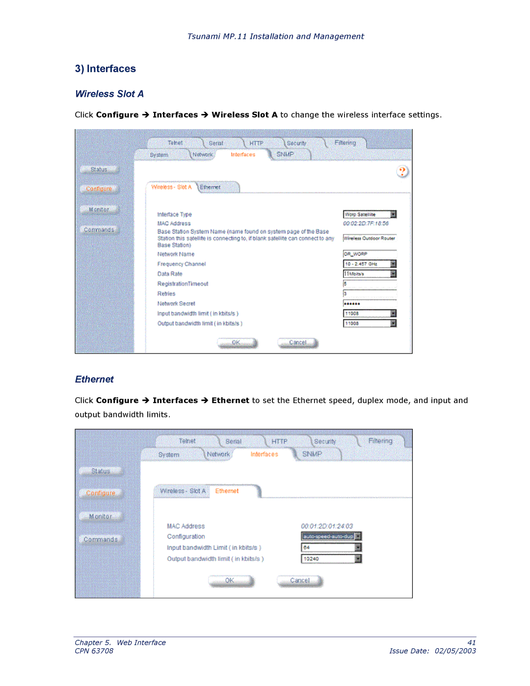 Proxim CPN 63708 manual Wireless Slot a, Ethernet 