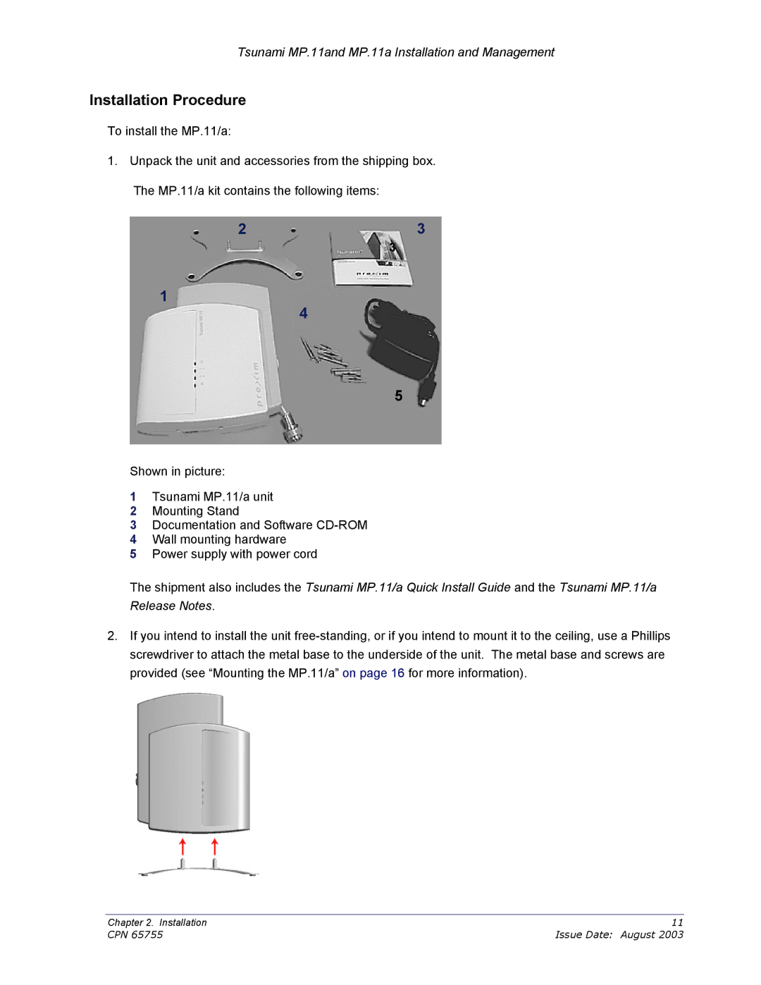 Proxim CPN 65755B manual Installation Procedure 