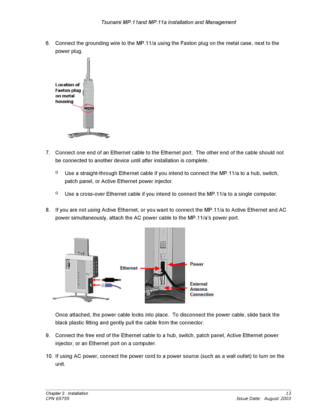 Proxim CPN 65755B manual Tsunami MP.11and MP.11a Installation and Management 