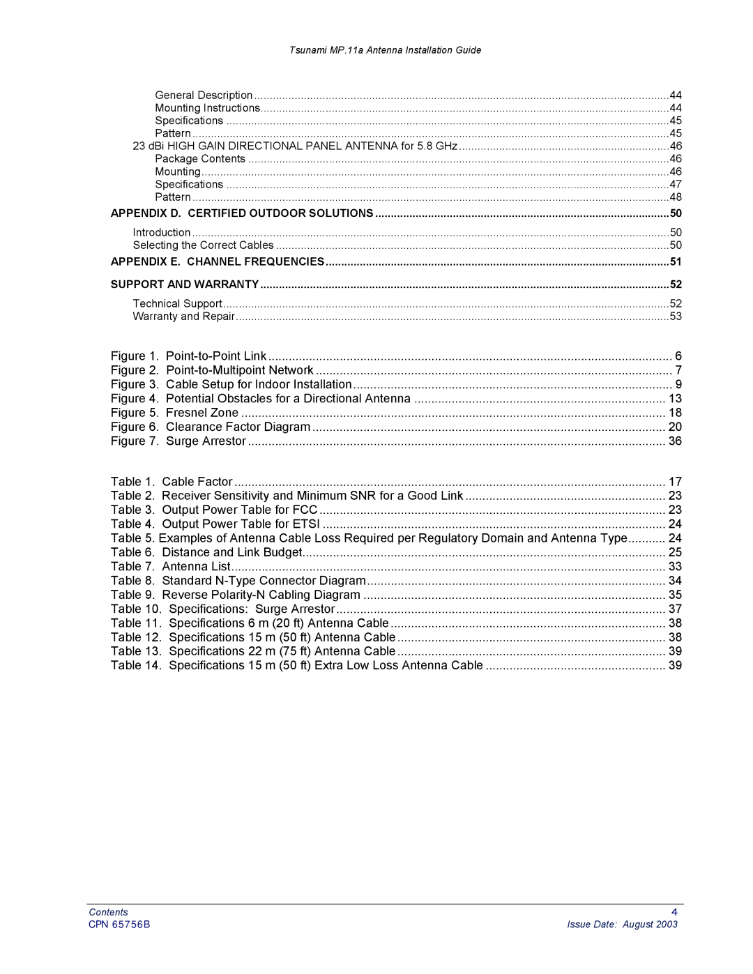 Proxim CPN 65756B manual Appendix D. Certified Outdoor Solutions 