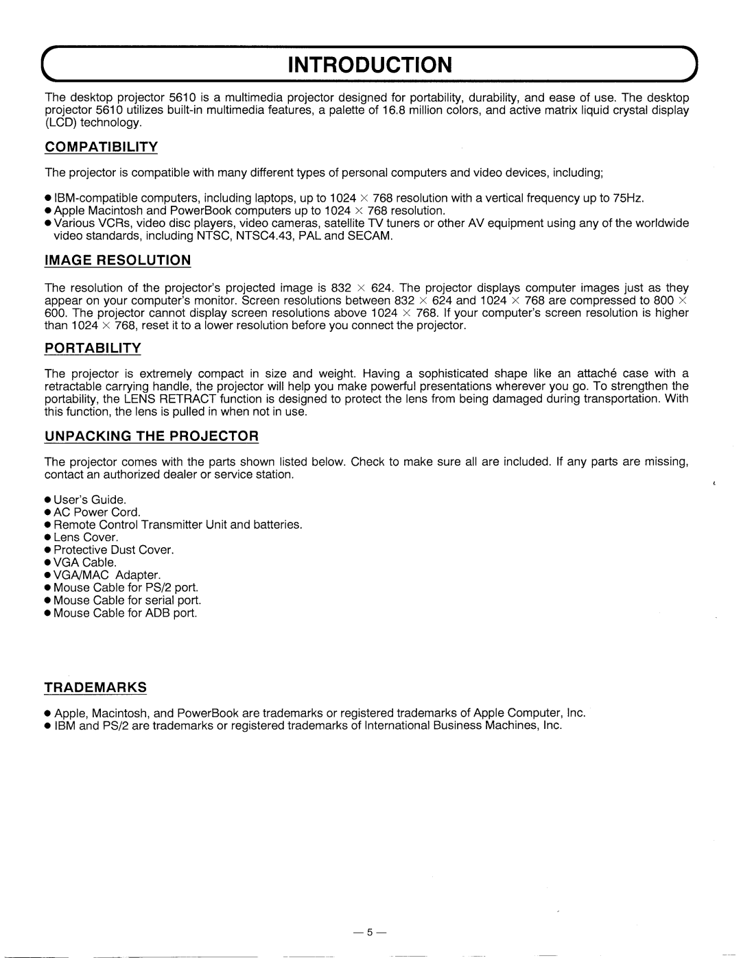 Proxima ASA 5610 manual 