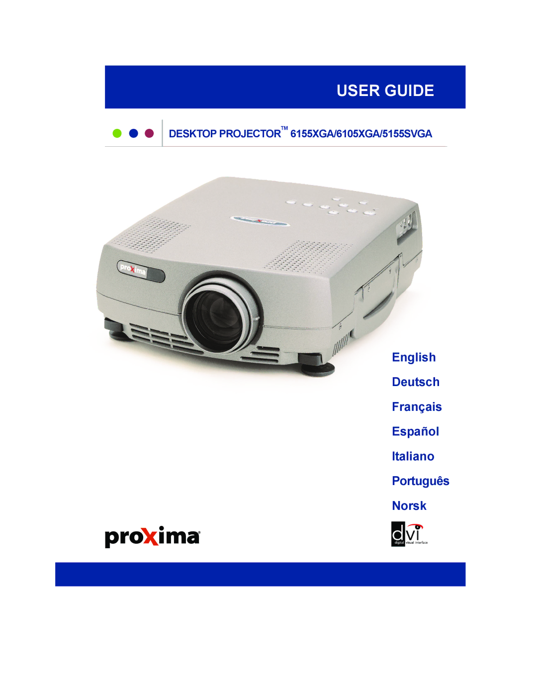 Proxima ASA 6105XGA, 6155XGA, 5155SVGA manual User Guide 