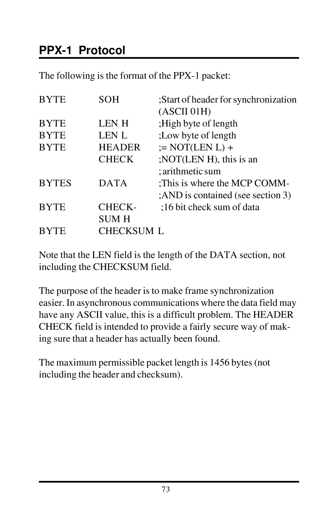 Proxima ASA 7911, 7910 manual PPX-1 Protocol, SUM H Byte Checksum L 