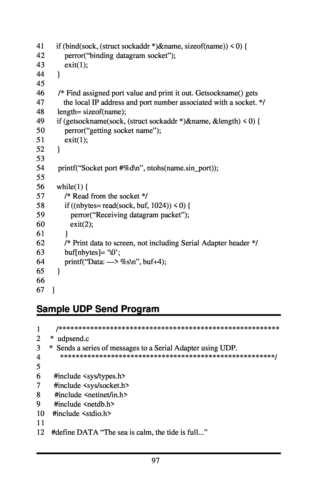 Proxima ASA 7911, 7910 manual Sample UDP Send Program 