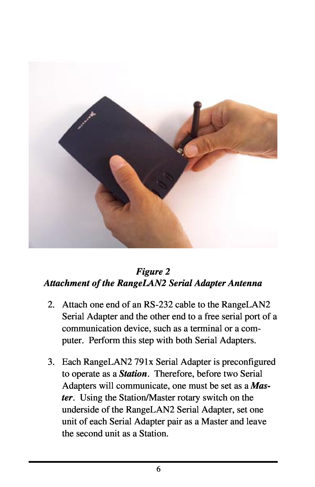 Proxima ASA 7910, 7911 manual Attachment of the RangeLAN2 Serial Adapter Antenna 