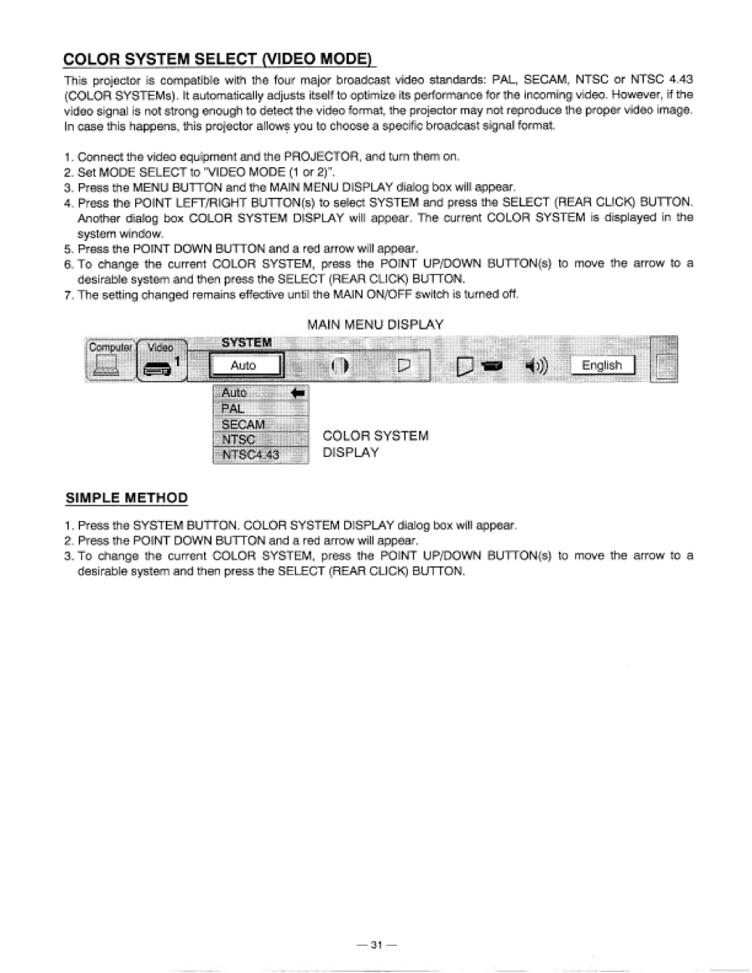 Proxima ASA 9200 manual 