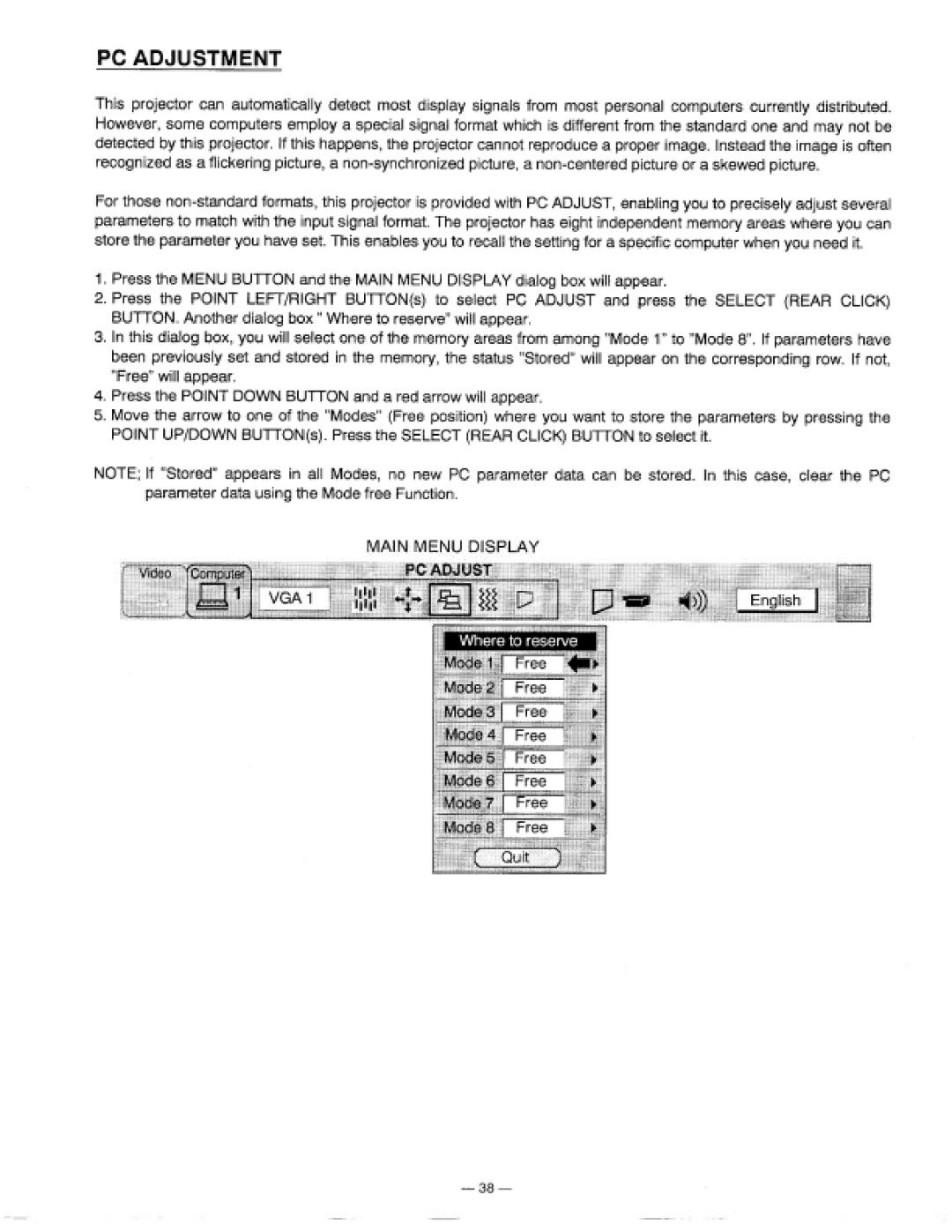 Proxima ASA 9200 manual 