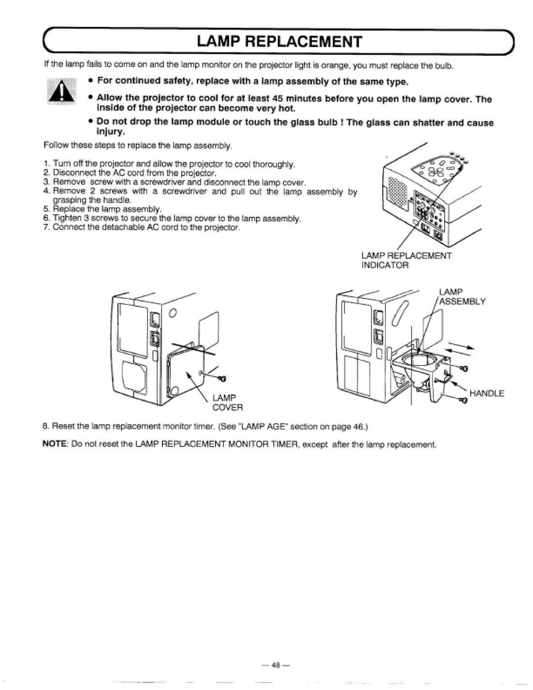 Proxima ASA 9200 manual 