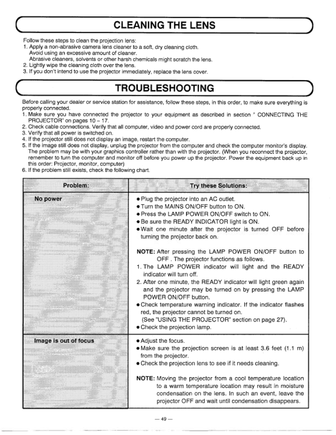 Proxima ASA 9200 manual 