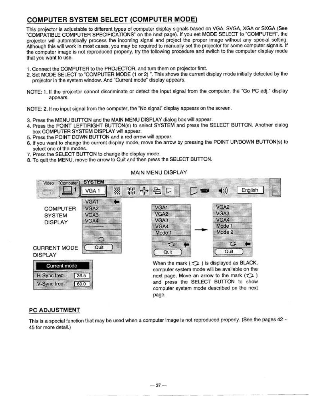 Proxima ASA 9300 manual 