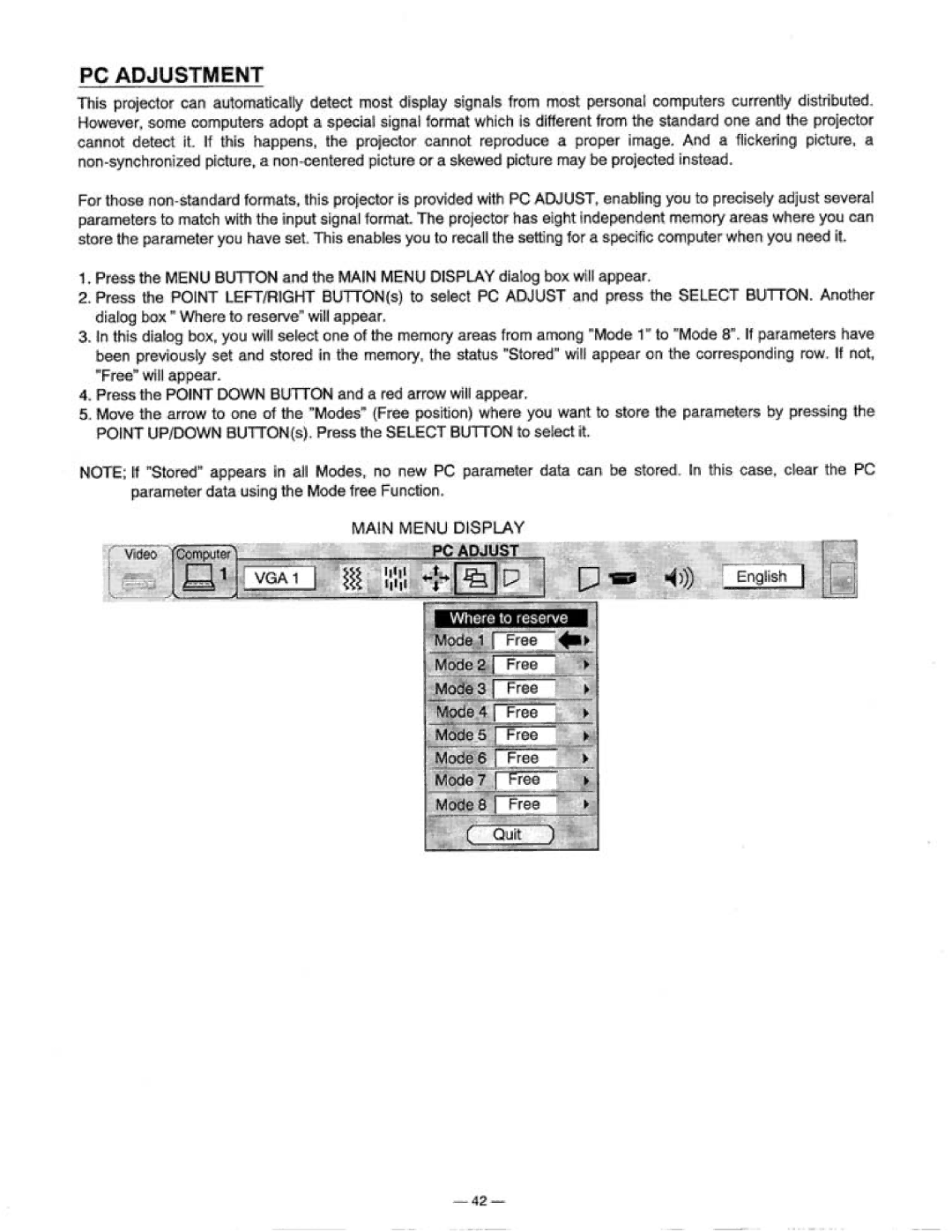 Proxima ASA 9300 manual 