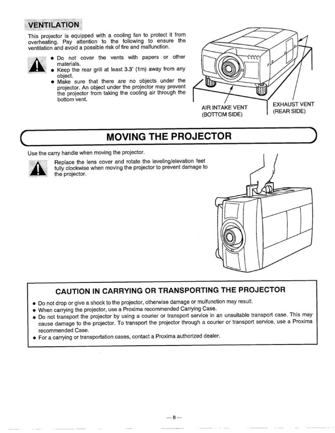 Proxima ASA 9300 manual 