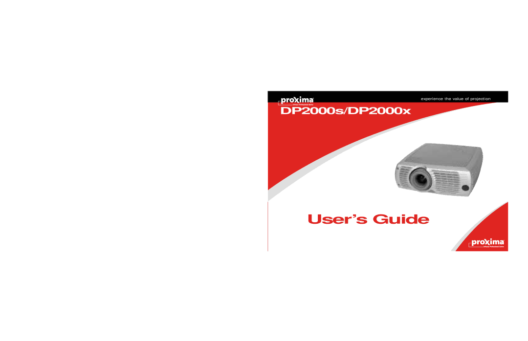 Proxima ASA DP2000X, DP2000S manual User’s Guide 