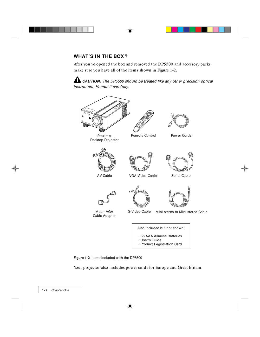 Proxima ASA manual WHAT’S in the BOX?, 2Items included with the DP5500 