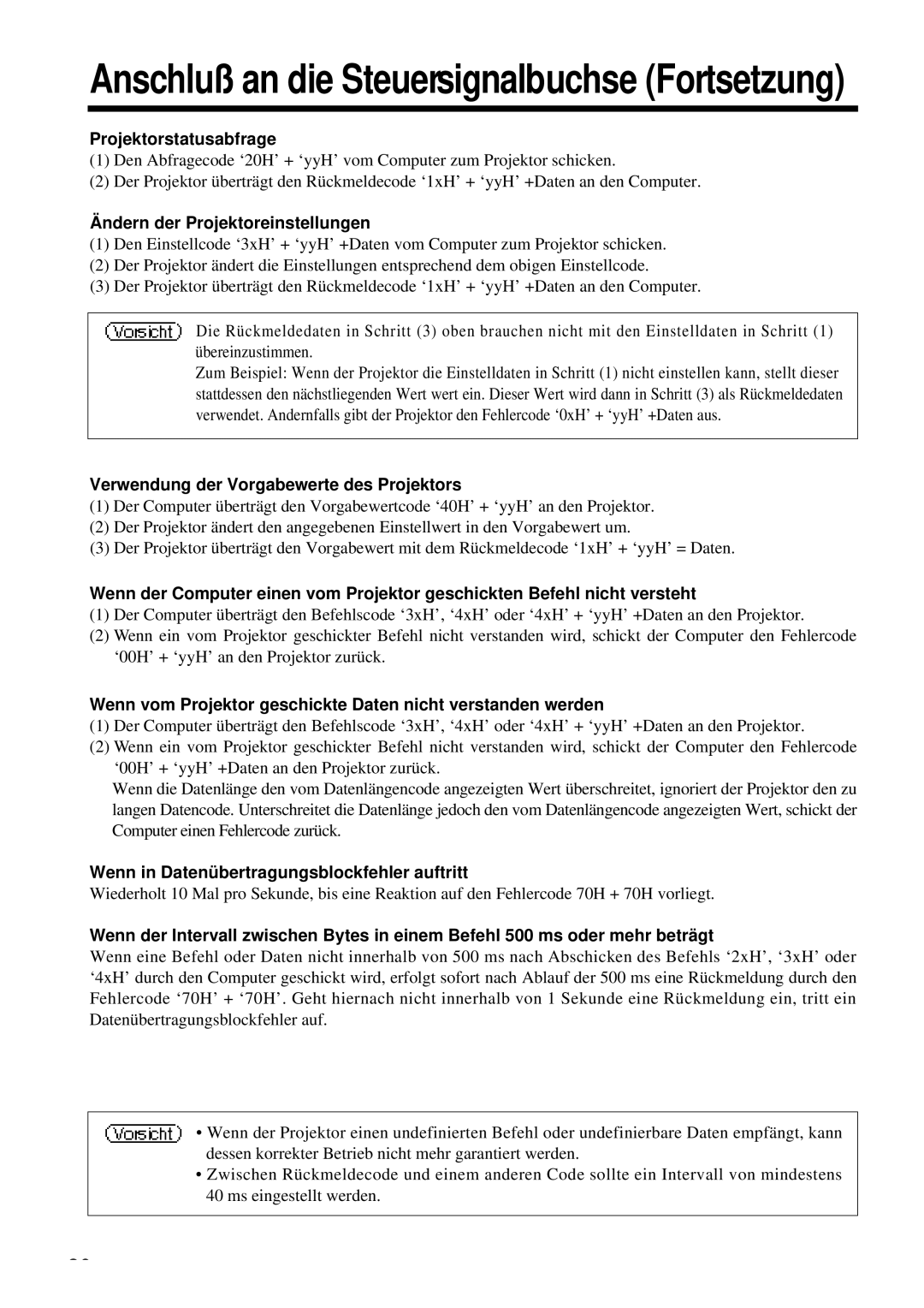 Proxima ASA DP6850 Projektorstatusabfrage, Ändern der Projektoreinstellungen, Verwendung der Vorgabewerte des Projektors 