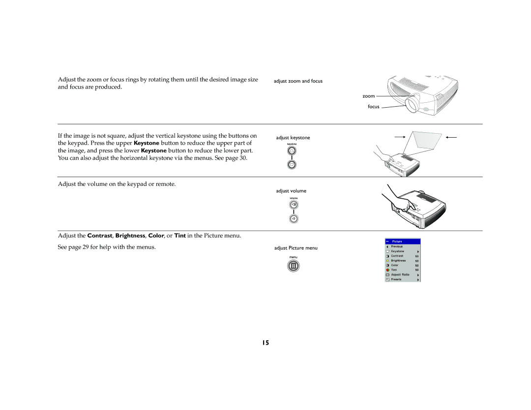 Proxima ASA DP8200x manual Adjust volume 