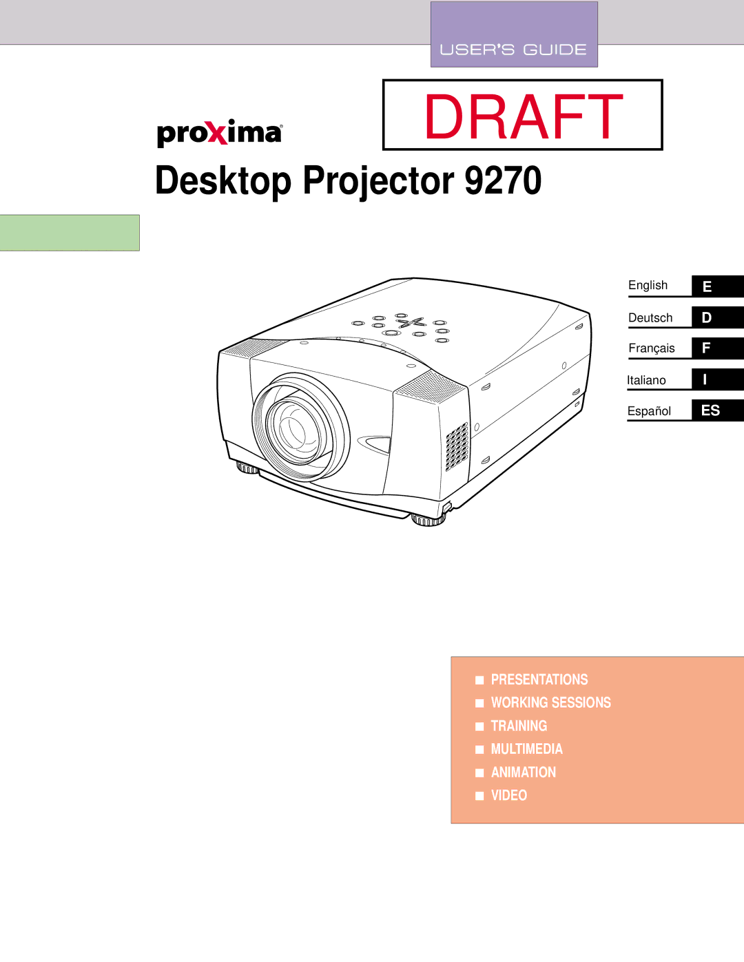 Proxima ASA DP9270 manual Draft 