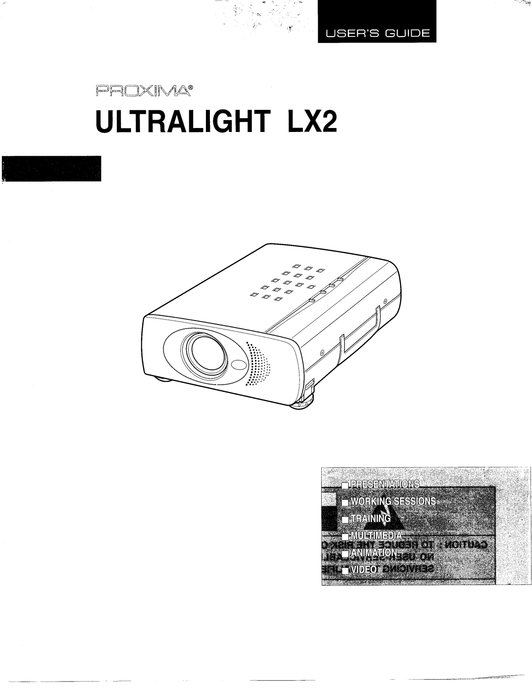 Proxima ASA LX2 manual 