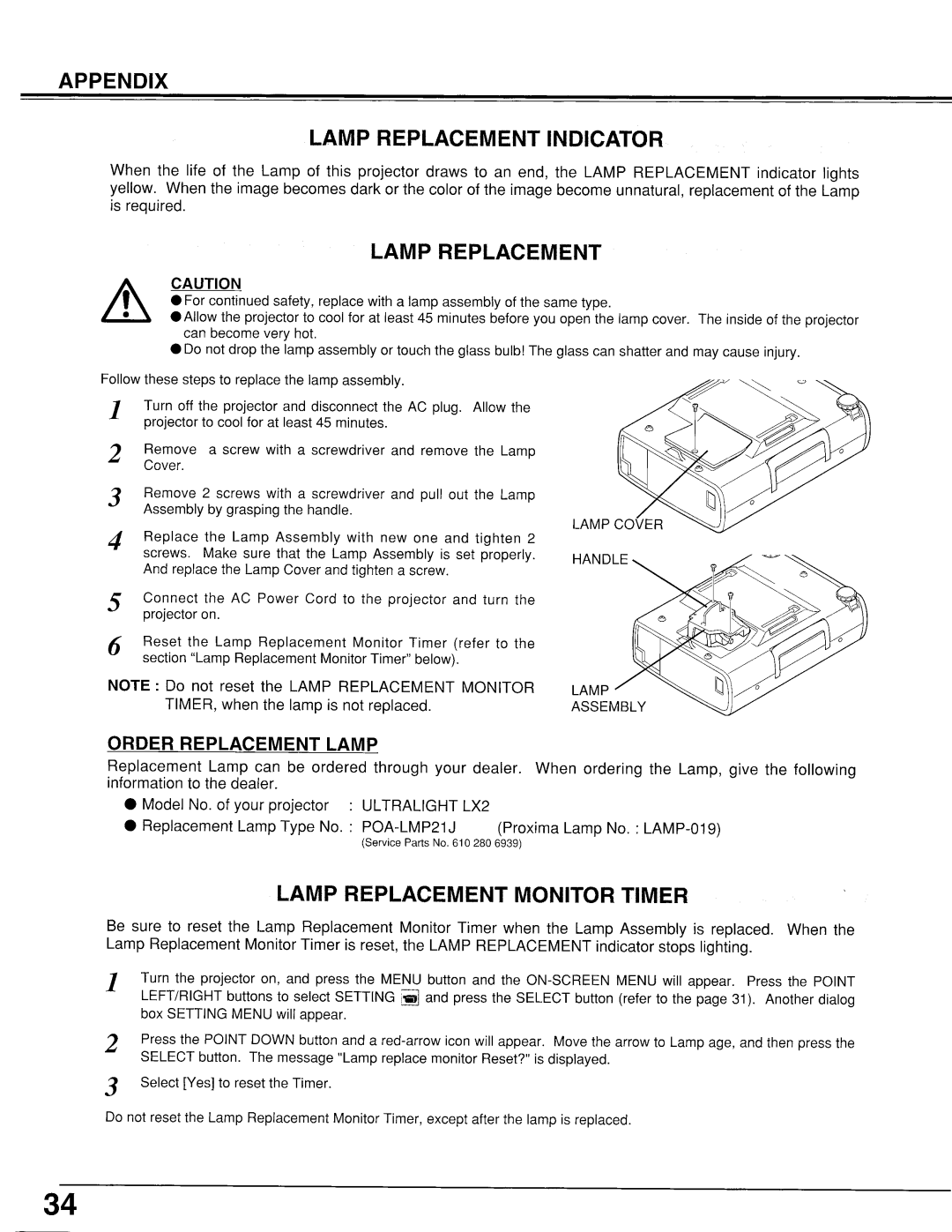 Proxima ASA LX2 manual 