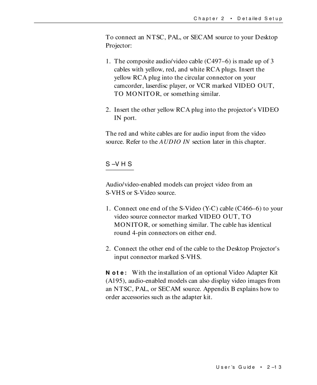 Proxima ASA Multimedia LCD Projectors manual Vhs 