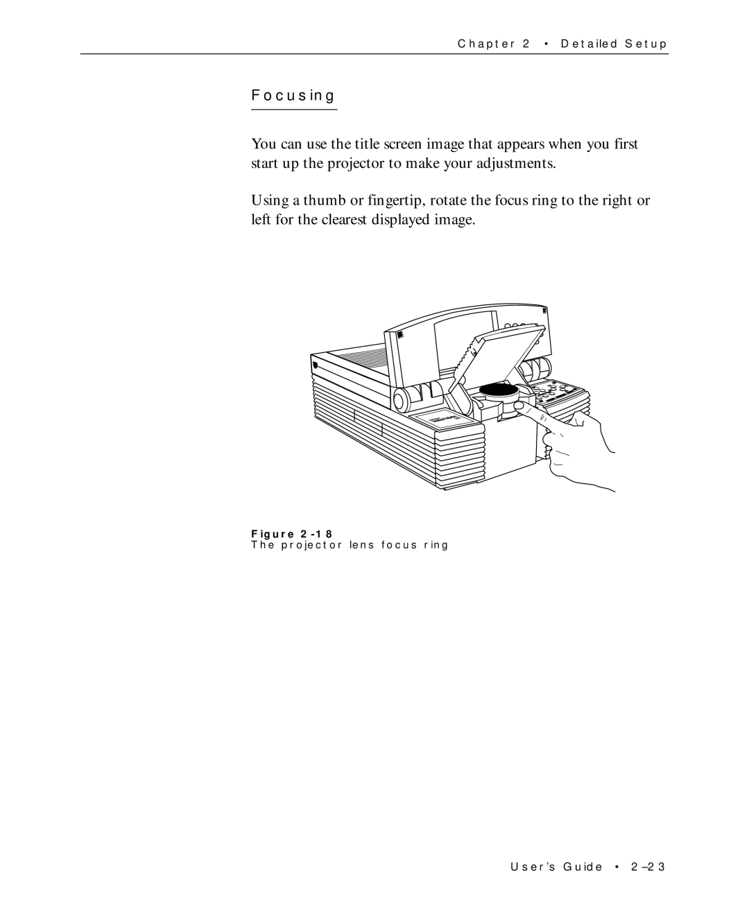 Proxima ASA Multimedia LCD Projectors manual Focusing 