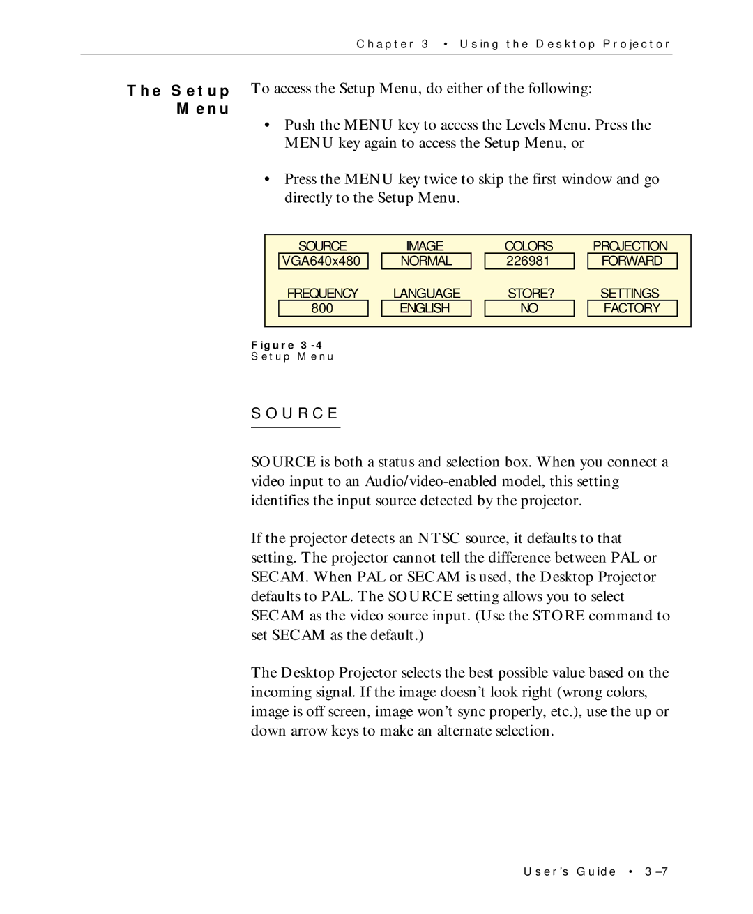 Proxima ASA Multimedia LCD Projectors manual Source 