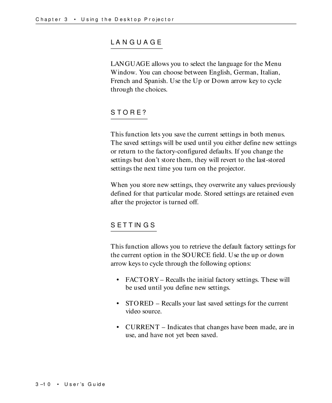 Proxima ASA Multimedia LCD Projectors manual Language 