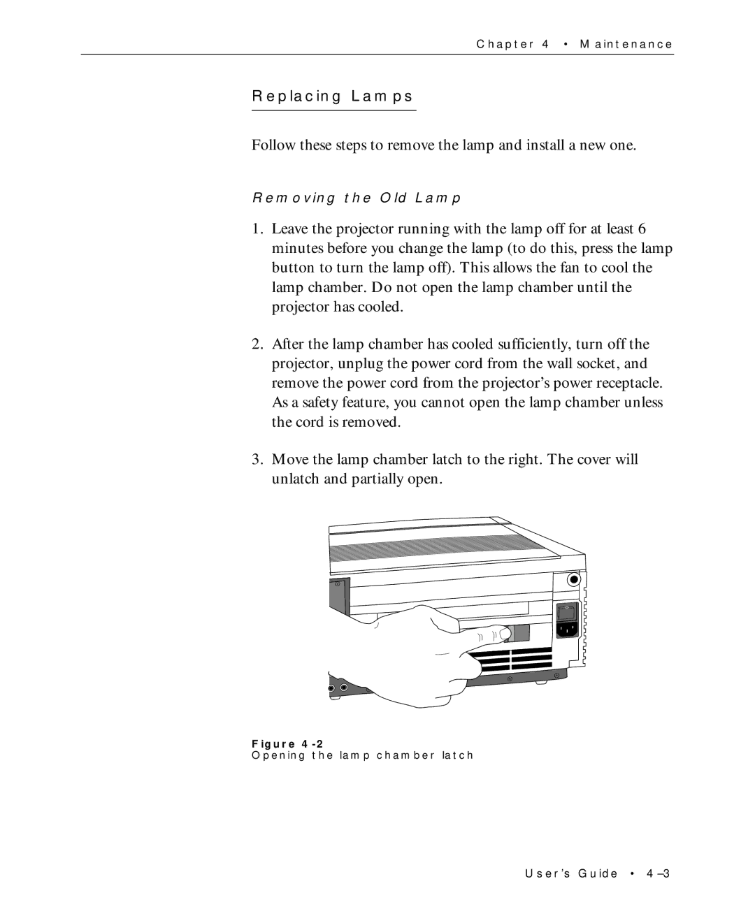 Proxima ASA Multimedia LCD Projectors manual Follow these steps to remove the lamp and install a new one 