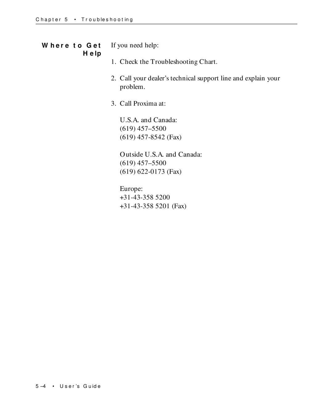 Proxima ASA Multimedia LCD Projectors manual A. and Canada 