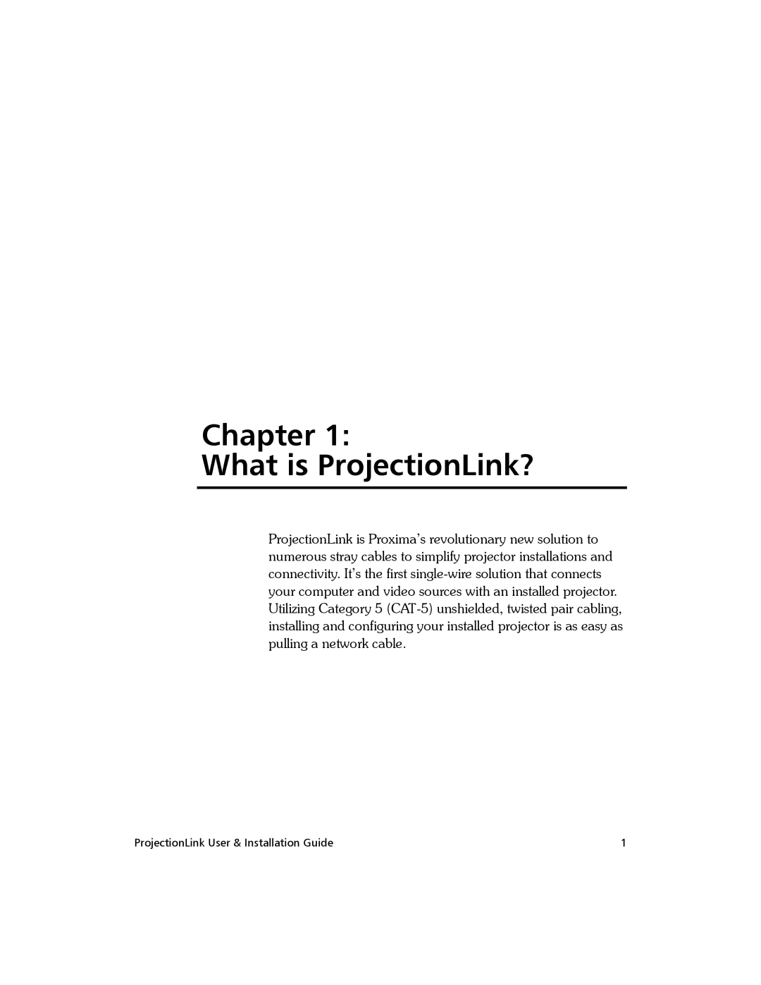 Proxima ASA BNDL-001, PL-300E manual Chapter What is ProjectionLink? 