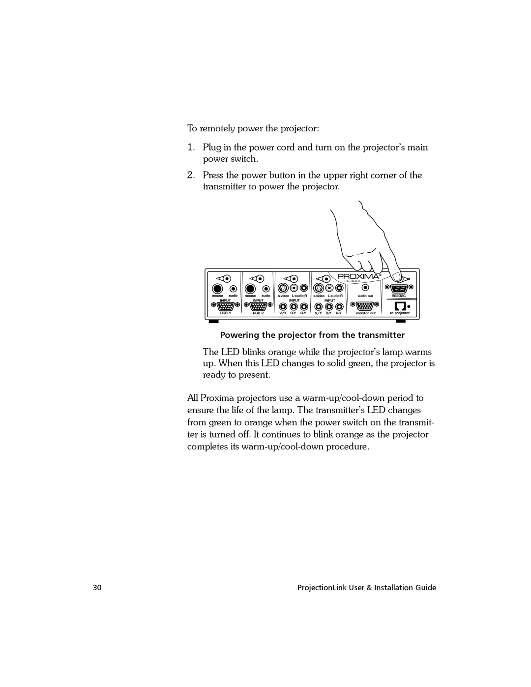 Proxima ASA PL-300E, BNDL-001 manual To remotely power the projector 