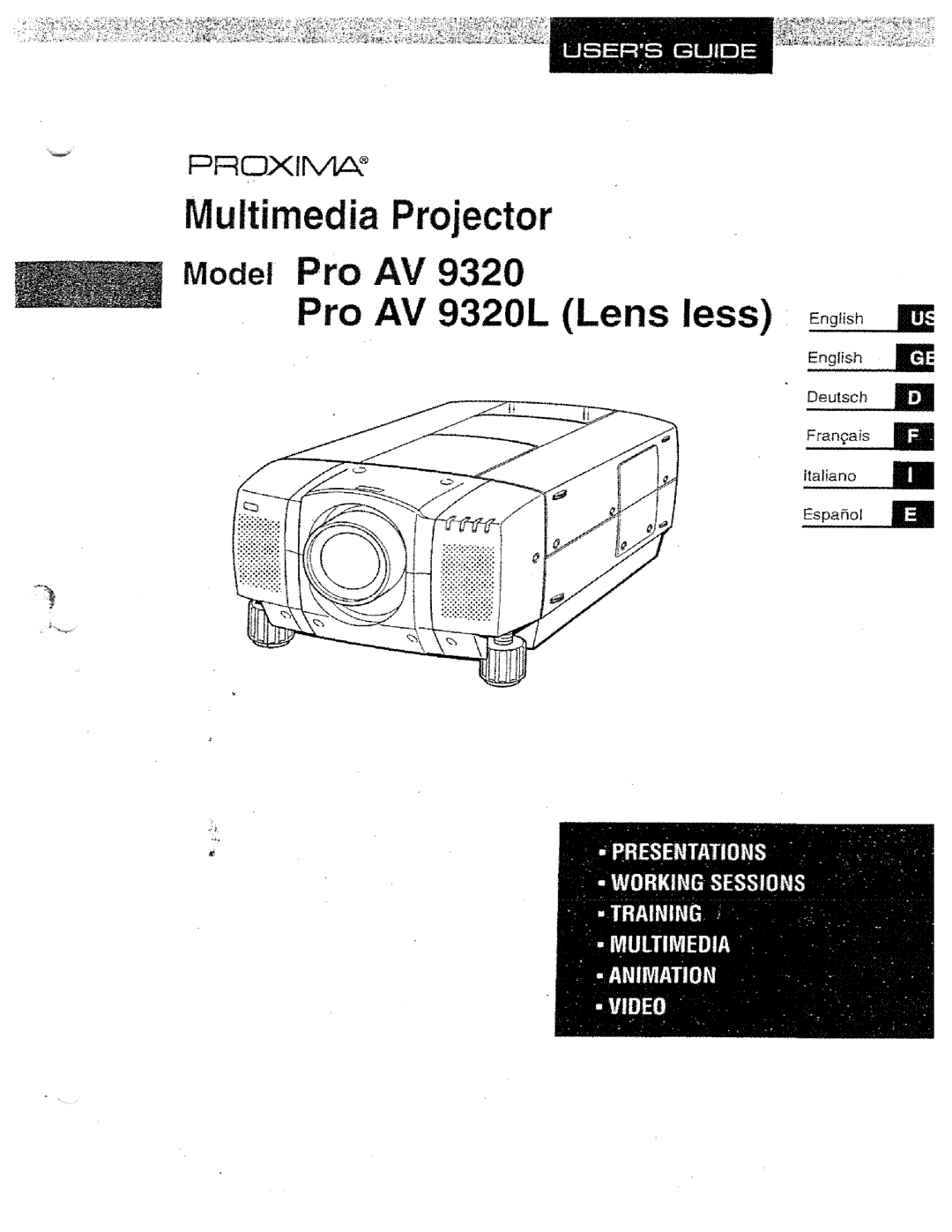 Proxima ASA PROAV9320L manual 