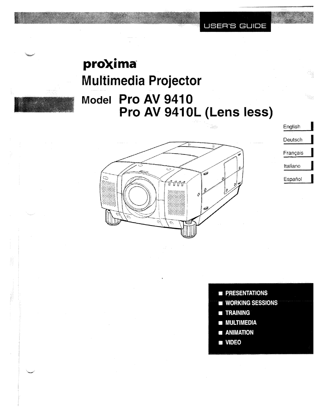 Proxima ASA PROAV9410L manual 