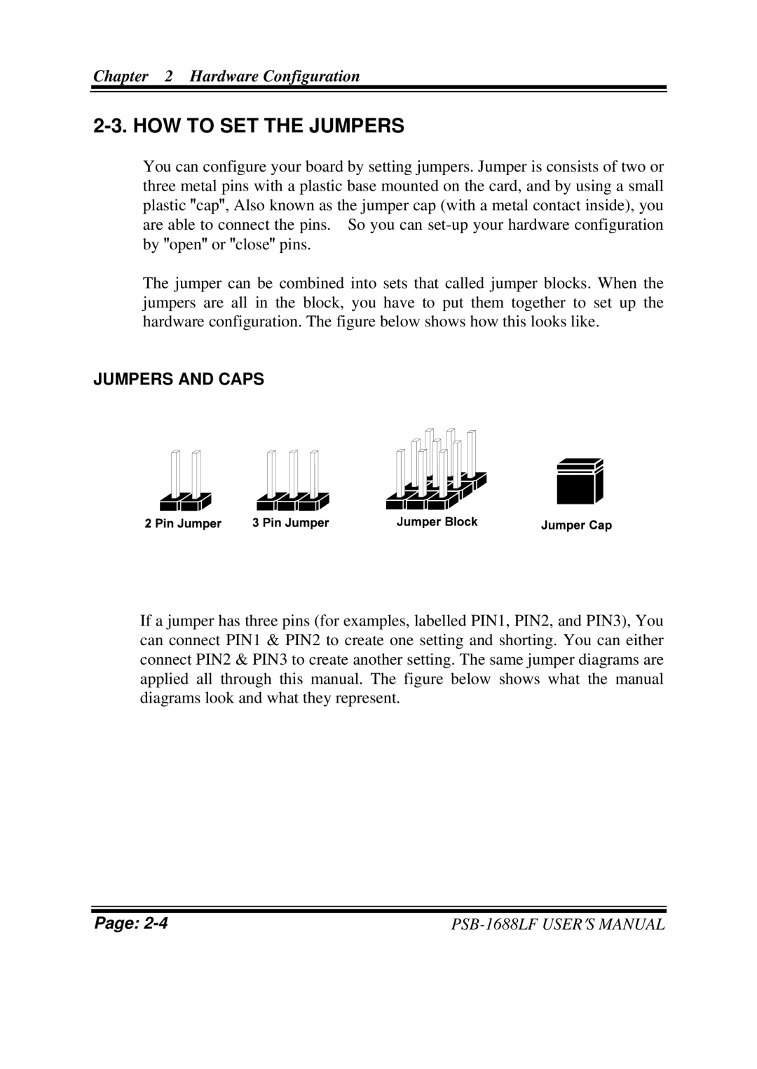 PSB Speakers PSB-1688LF M1 user manual HOW to SET the Jumpers, Jumpers and Caps 