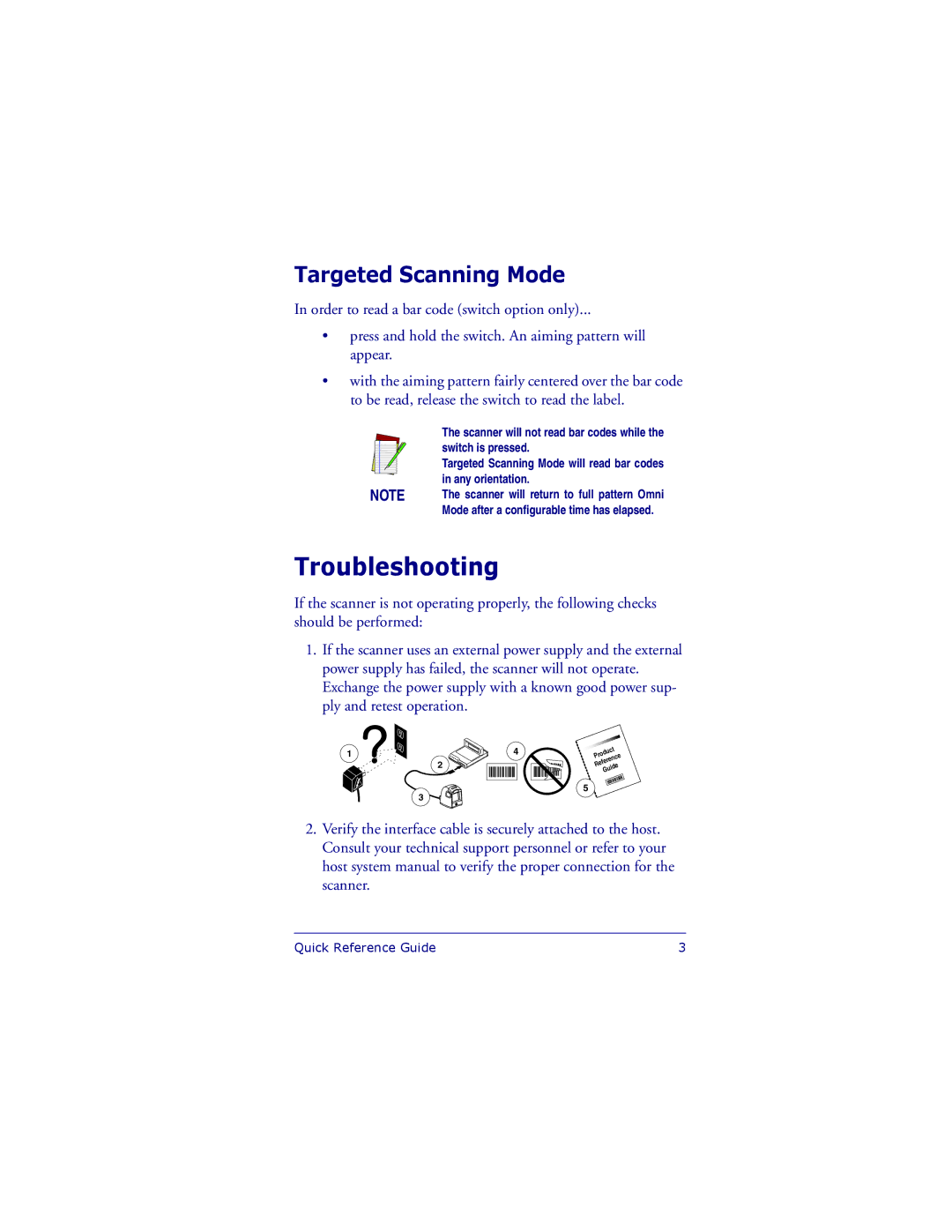 PSC 1000I manual Troubleshooting, Targeted Scanning Mode 