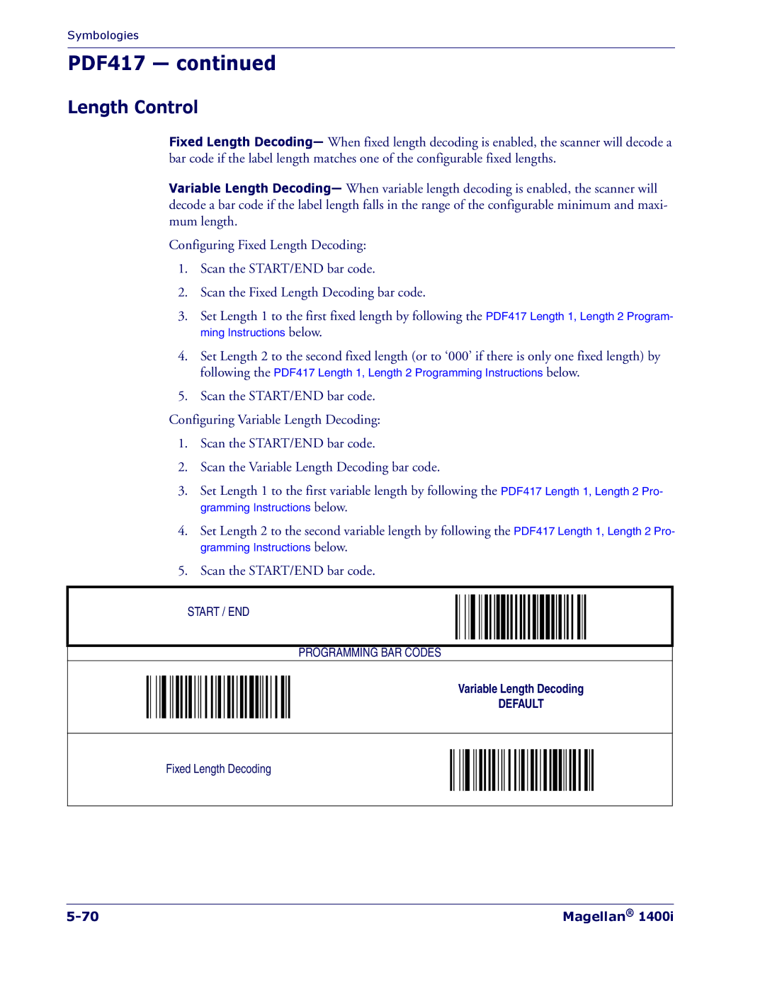 PSC 1400I manual Length Control 