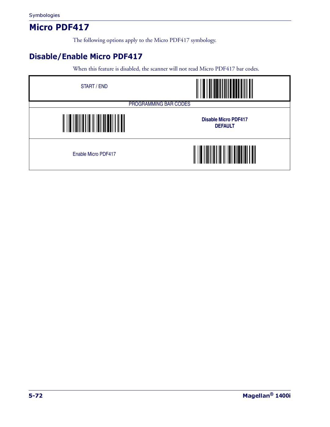 PSC 1400I manual Default 