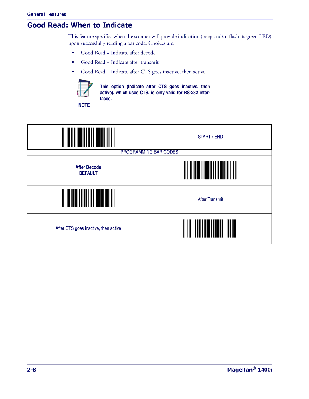 PSC 1400I manual Good Read When to Indicate 